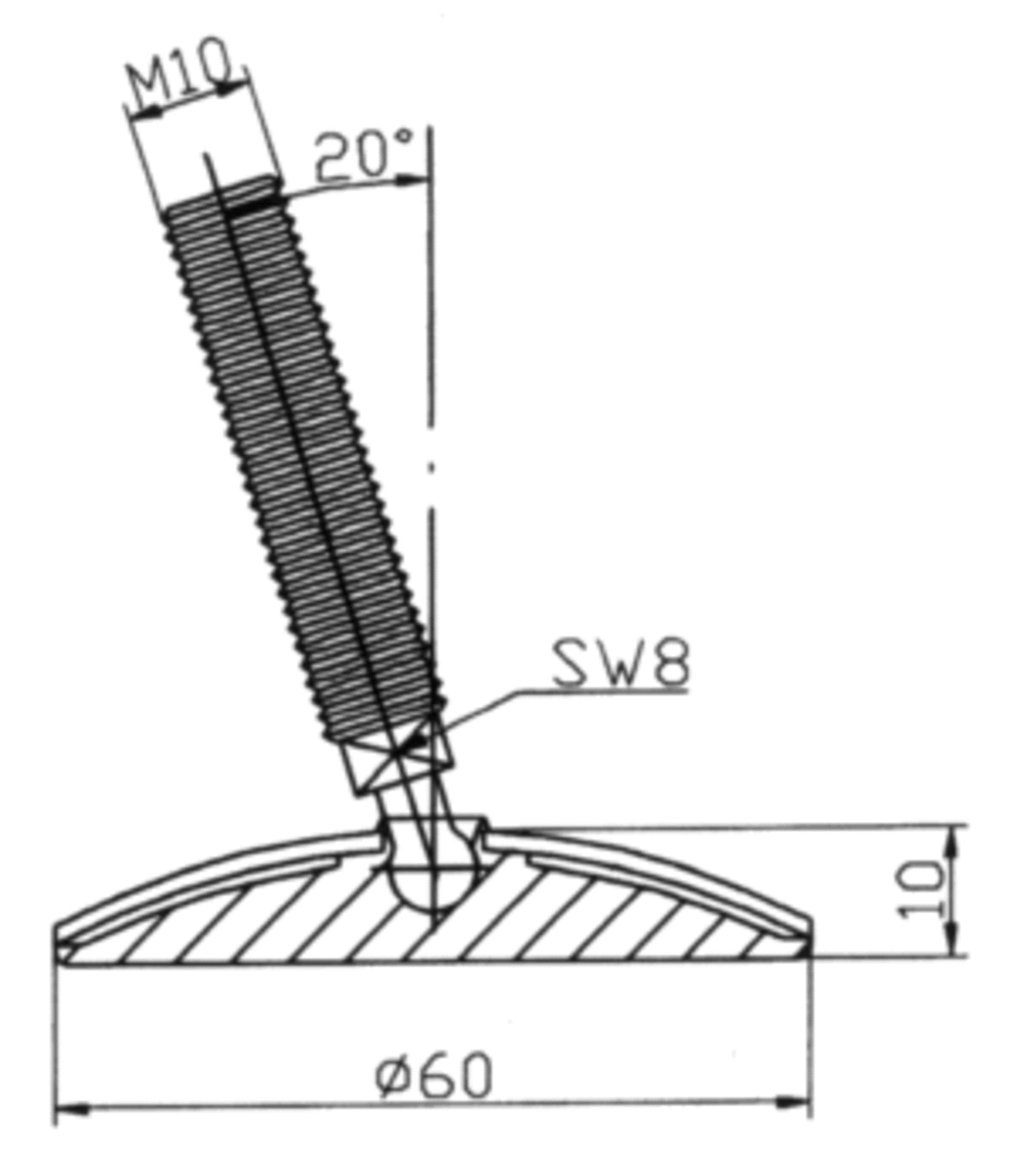 Edelstahl-Höhenversteller mit Gelenk 