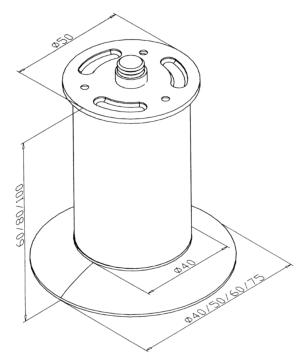 "STRONG" Edelstahl Kompaktfuß Ø 40 mm Rohr 